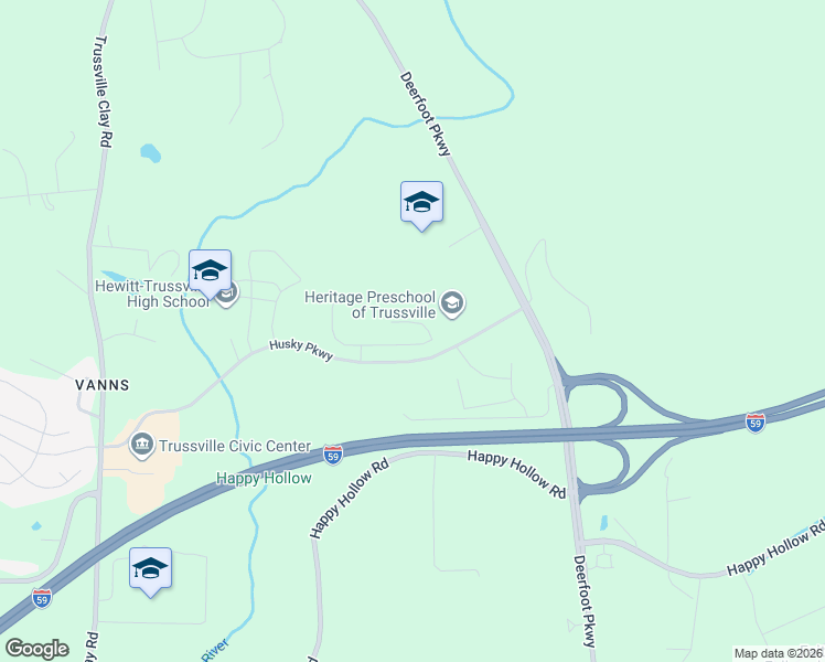 map of restaurants, bars, coffee shops, grocery stores, and more near 6560 Husky Parkway. in Trussville