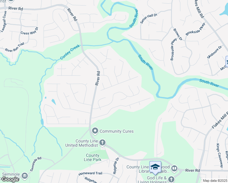 map of restaurants, bars, coffee shops, grocery stores, and more near 3604 Cameron Hills Place in Ellenwood