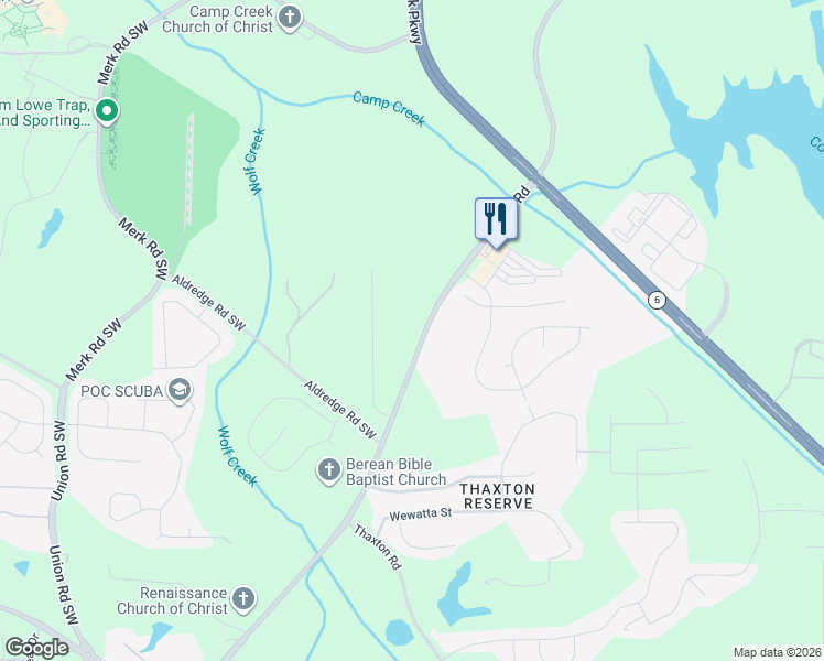 map of restaurants, bars, coffee shops, grocery stores, and more near 3336 Butner Road in Atlanta