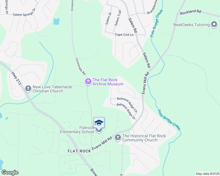 map of restaurants, bars, coffee shops, grocery stores, and more near 3885 Belmont Ridge Drive in Stonecrest