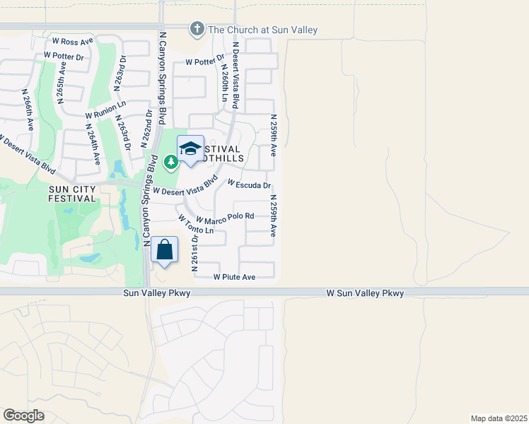 map of restaurants, bars, coffee shops, grocery stores, and more near 25948 West Marco Polo Road in Buckeye