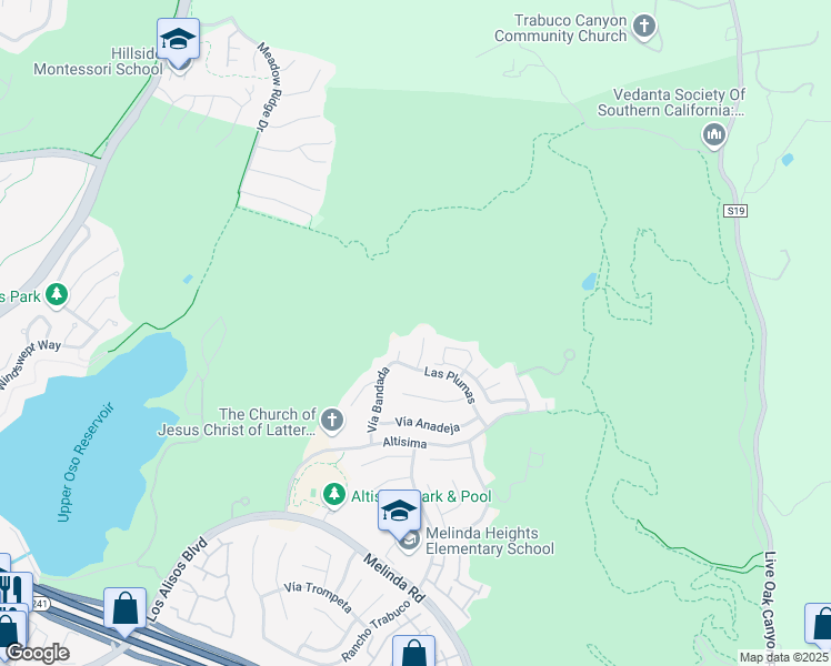 map of restaurants, bars, coffee shops, grocery stores, and more near 2 Vía Taliana in Rancho Santa Margarita