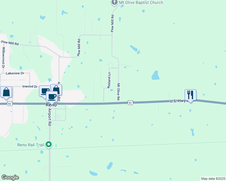 map of restaurants, bars, coffee shops, grocery stores, and more near 335 Mount Olive Road in Reno
