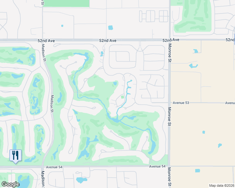map of restaurants, bars, coffee shops, grocery stores, and more near 81600 Shackleton Way in La Quinta