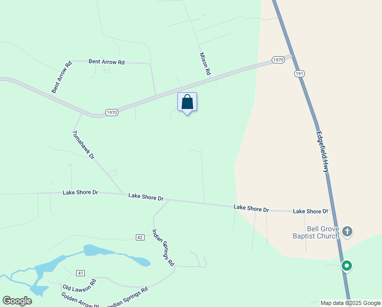 map of restaurants, bars, coffee shops, grocery stores, and more near 53 Little Tepee Lane in Aiken