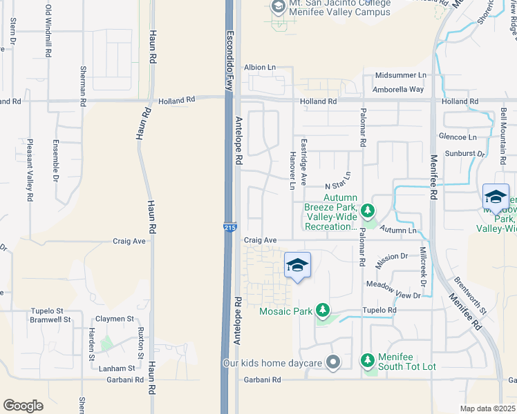 map of restaurants, bars, coffee shops, grocery stores, and more near 31375 Willowood Way in Menifee