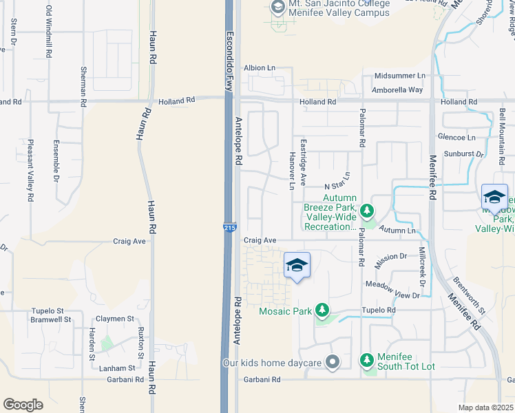 map of restaurants, bars, coffee shops, grocery stores, and more near 31375 Willowood Way in Menifee