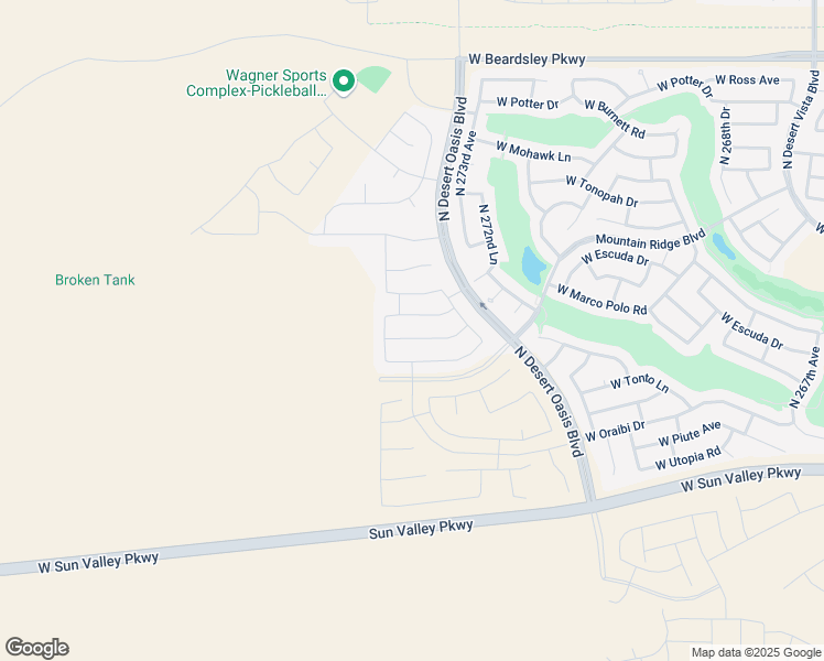 map of restaurants, bars, coffee shops, grocery stores, and more near North Desert Oasis Boulevard in Buckeye