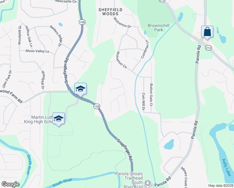 map of restaurants, bars, coffee shops, grocery stores, and more near 4852 Topsfield Trail in Stonecrest