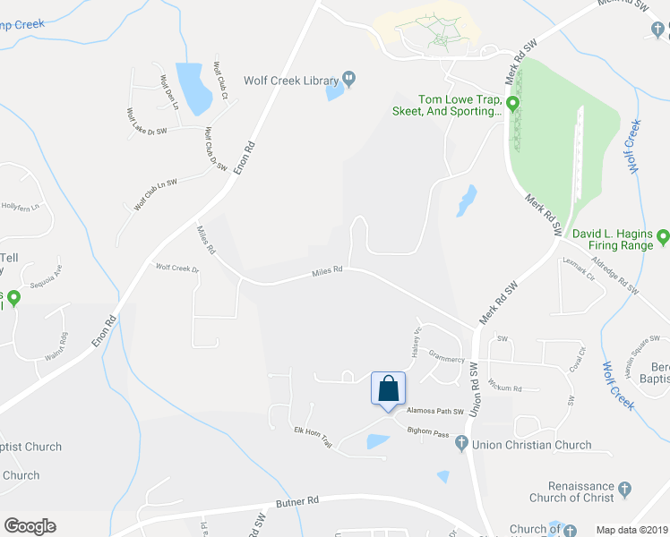 map of restaurants, bars, coffee shops, grocery stores, and more near 5751 Miles Road in College Park