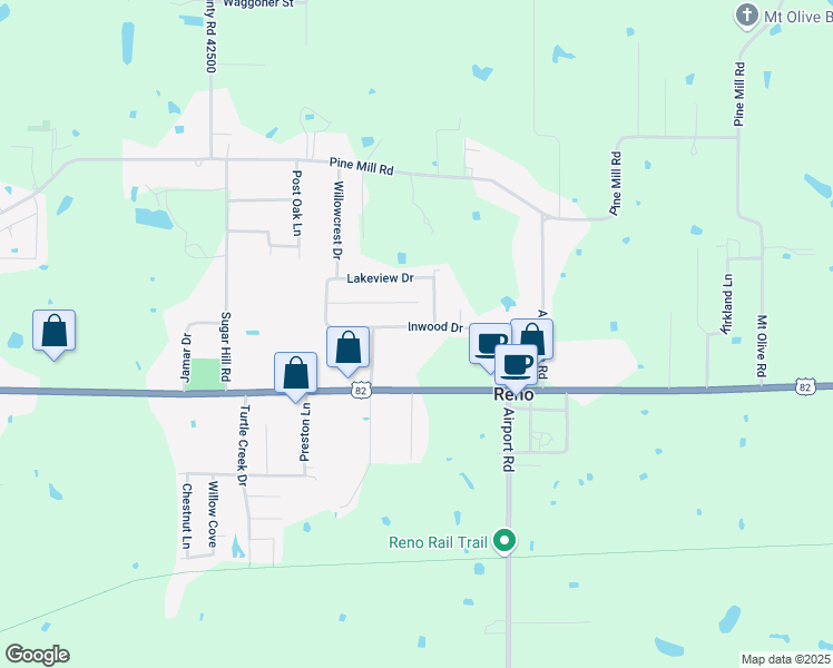 map of restaurants, bars, coffee shops, grocery stores, and more near 6425 Lamar Road in Reno