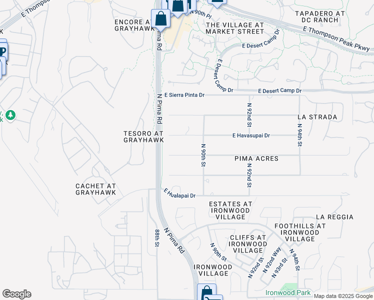 map of restaurants, bars, coffee shops, grocery stores, and more near 8845 East Diamond Rim Drive in Scottsdale