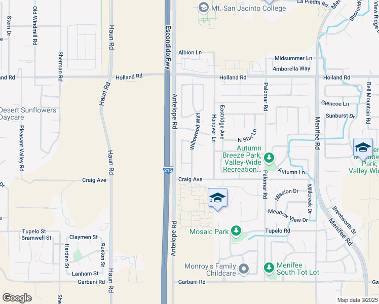 map of restaurants, bars, coffee shops, grocery stores, and more near 31365 Willowood Way in Menifee