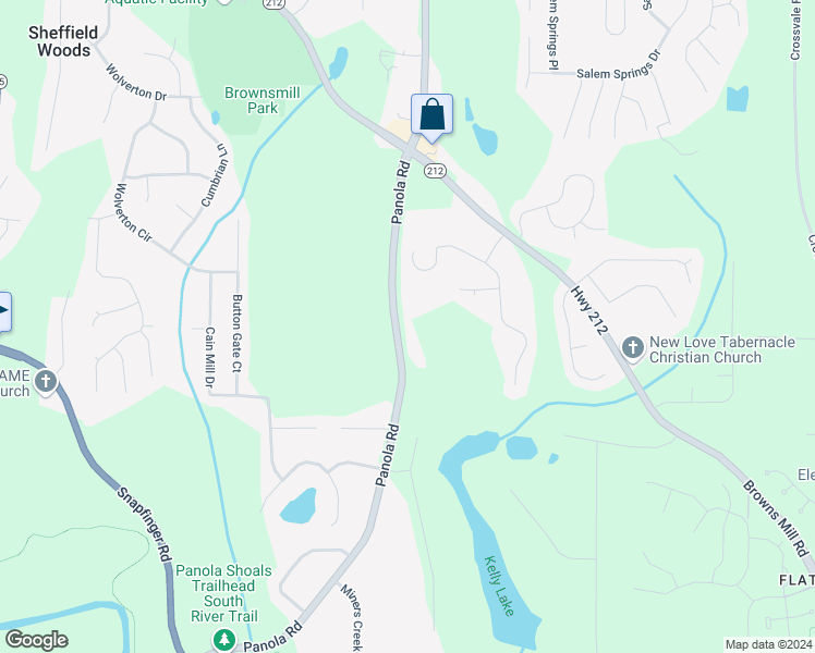 map of restaurants, bars, coffee shops, grocery stores, and more near 4036 Panola Road in Lithonia