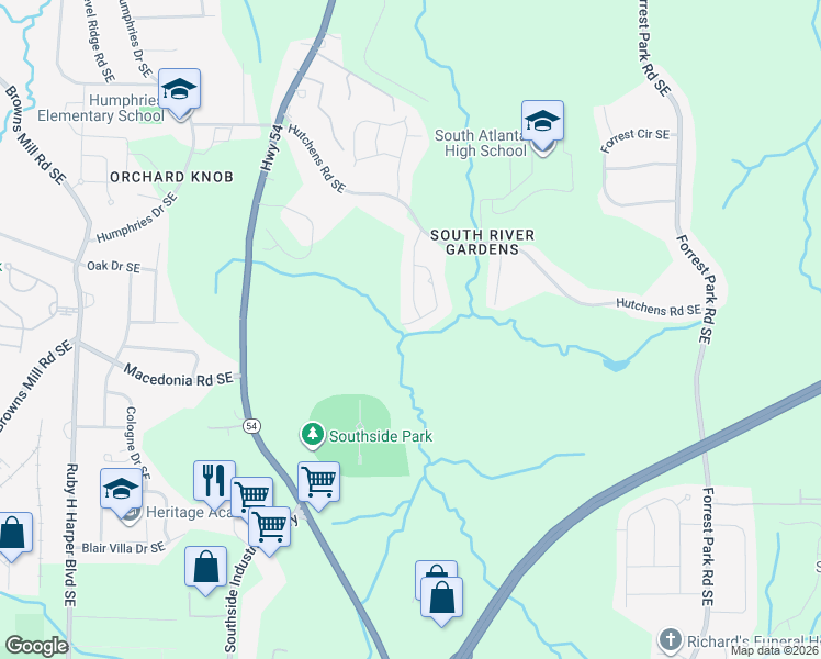 map of restaurants, bars, coffee shops, grocery stores, and more near 661 Tara Circle Southeast in Atlanta