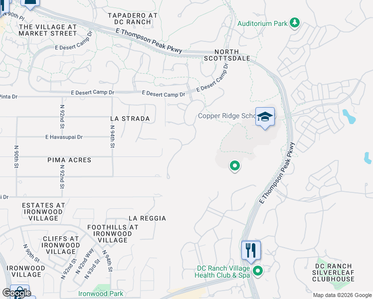 map of restaurants, bars, coffee shops, grocery stores, and more near 19828 North 97th Street in Scottsdale