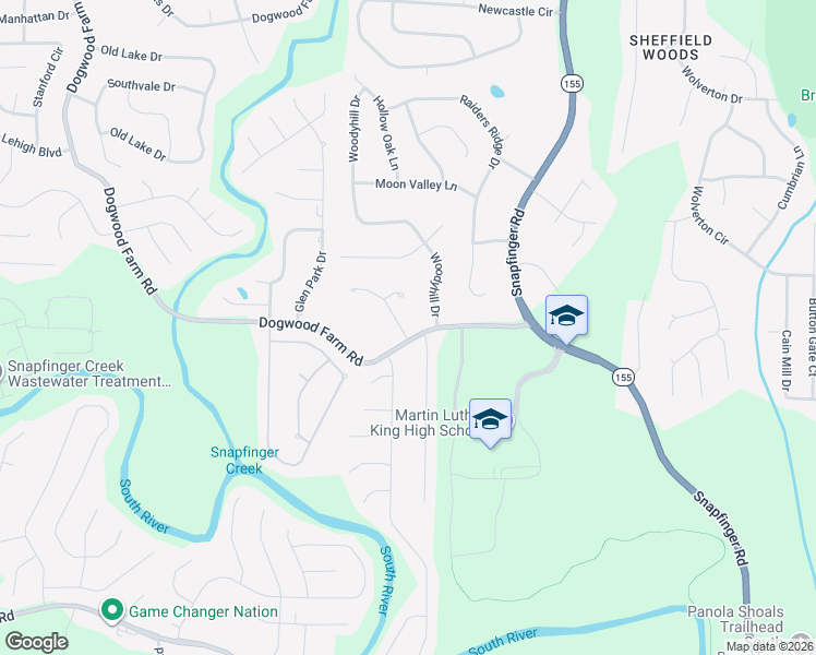 map of restaurants, bars, coffee shops, grocery stores, and more near 3878 Addison Glen Way in Stonecrest