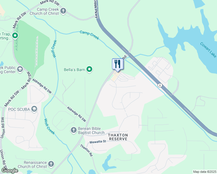 map of restaurants, bars, coffee shops, grocery stores, and more near 4954 Zoya Court in Atlanta