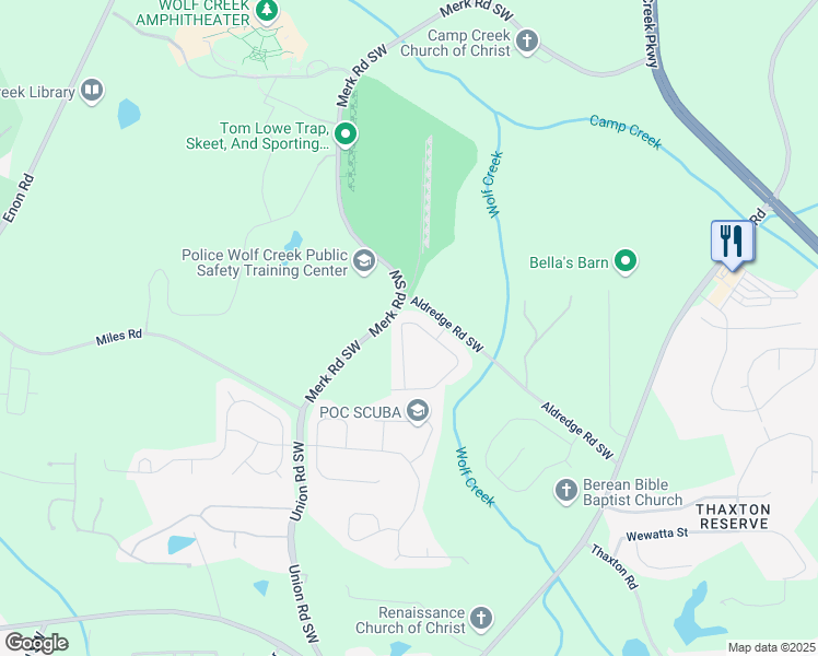 map of restaurants, bars, coffee shops, grocery stores, and more near 5232 Lexmark Circle in Atlanta