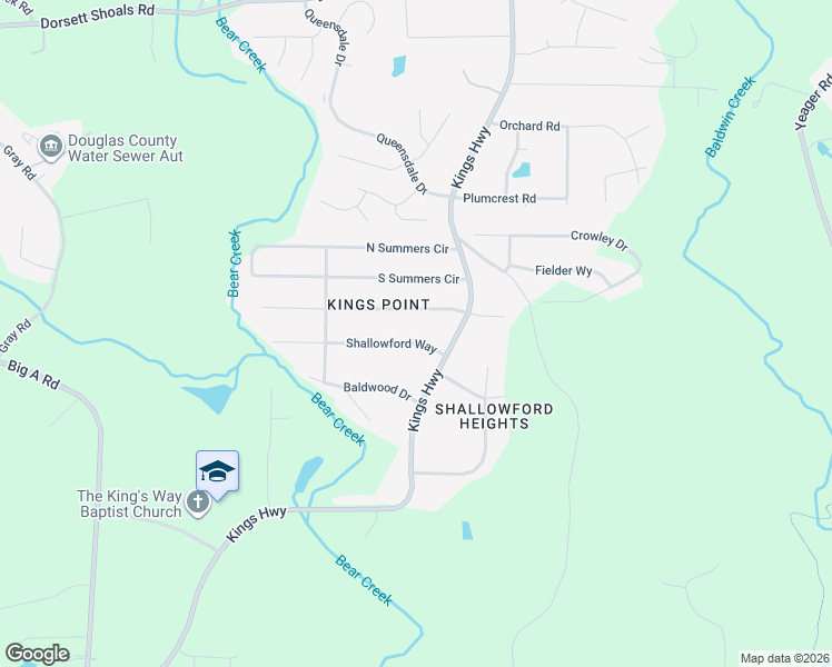 map of restaurants, bars, coffee shops, grocery stores, and more near 6209 Shallowford Way in Douglasville