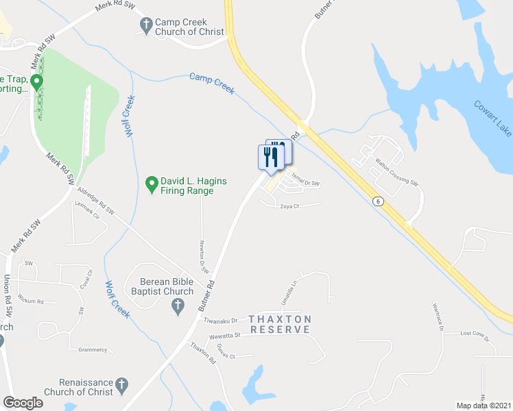 map of restaurants, bars, coffee shops, grocery stores, and more near 4954 Zoya Court in Atlanta
