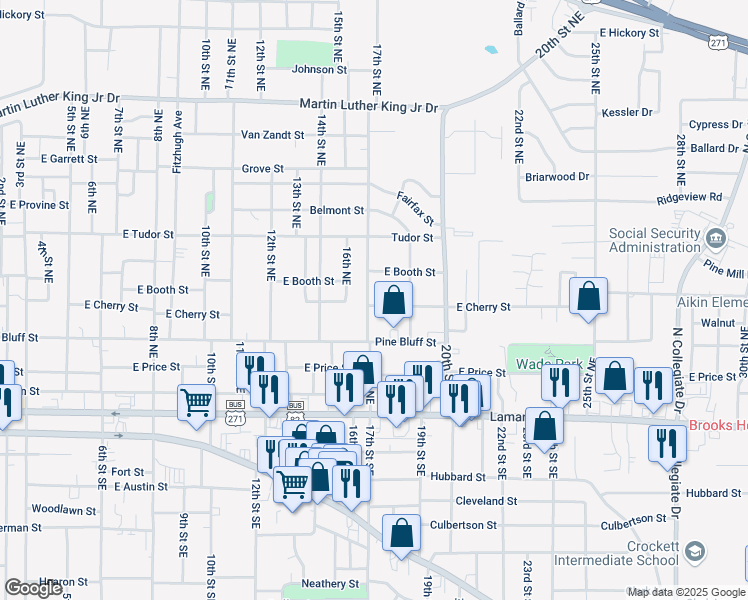 map of restaurants, bars, coffee shops, grocery stores, and more near 513 17th Street Northeast in Paris