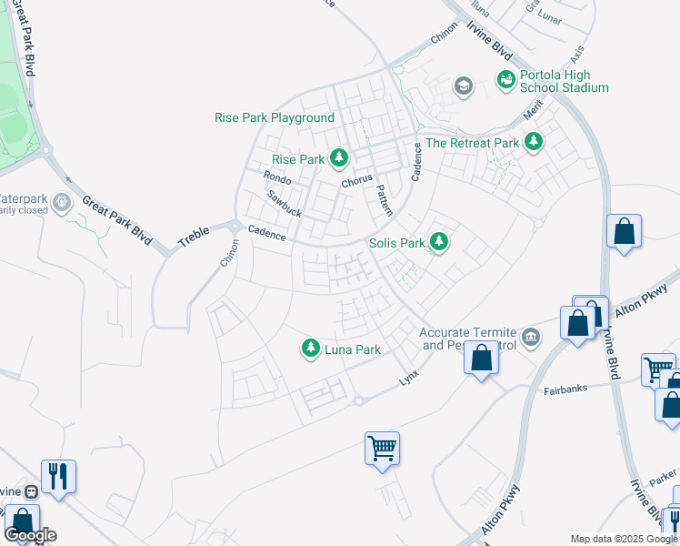 map of restaurants, bars, coffee shops, grocery stores, and more near 209 Yerba in Irvine