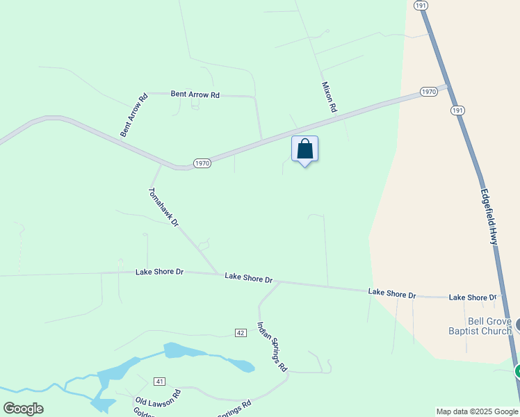 map of restaurants, bars, coffee shops, grocery stores, and more near 164 Lake Shore Drive in Aiken