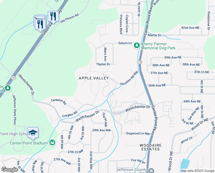 map of restaurants, bars, coffee shops, grocery stores, and more near 24 Haversham Circle in Birmingham