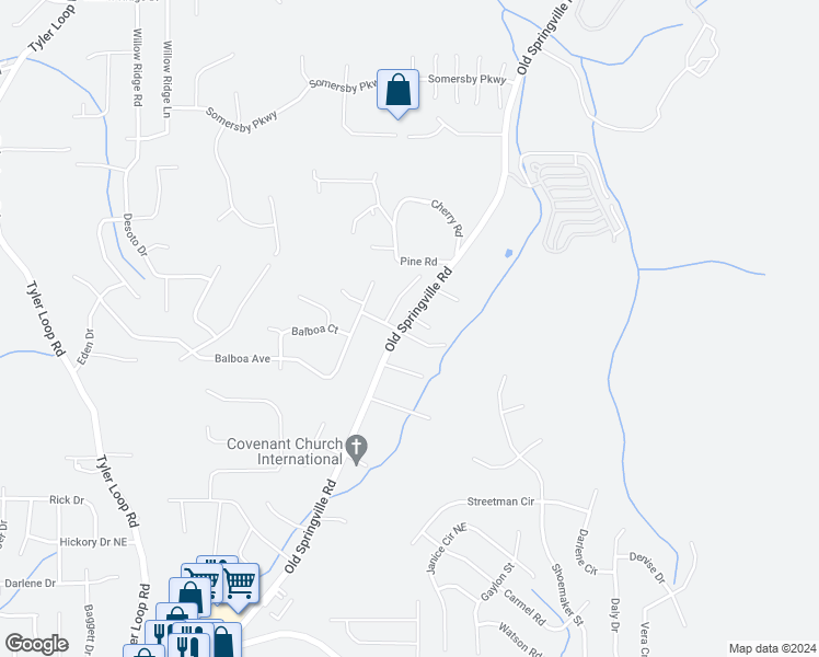 map of restaurants, bars, coffee shops, grocery stores, and more near 5500 Garden Valley Lane in Pinson