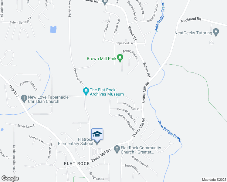 map of restaurants, bars, coffee shops, grocery stores, and more near 5633 Winchester Place in Lithonia