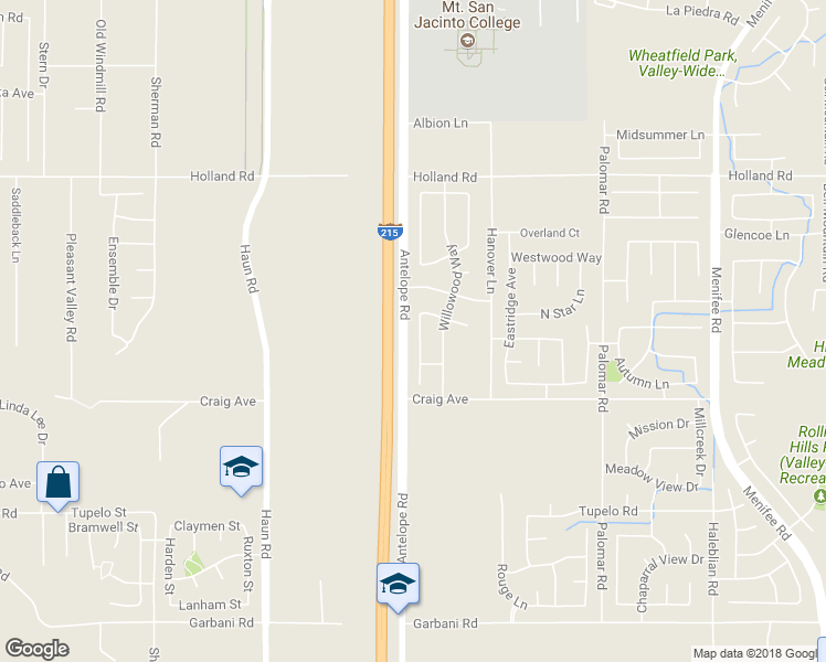 map of restaurants, bars, coffee shops, grocery stores, and more near 31367 Hallwood Court in Menifee