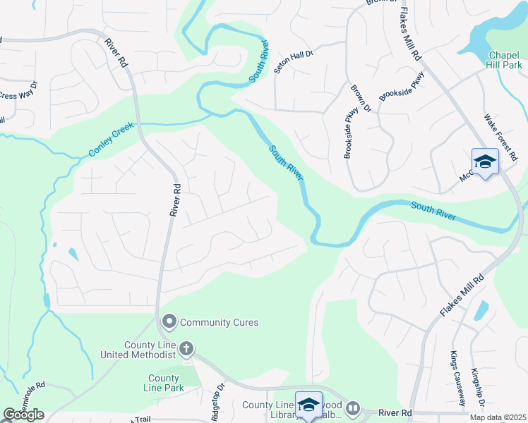 map of restaurants, bars, coffee shops, grocery stores, and more near 3665 Riverview Approach in Ellenwood