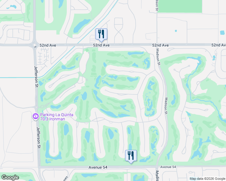 map of restaurants, bars, coffee shops, grocery stores, and more near 80670 Via Montecito in La Quinta