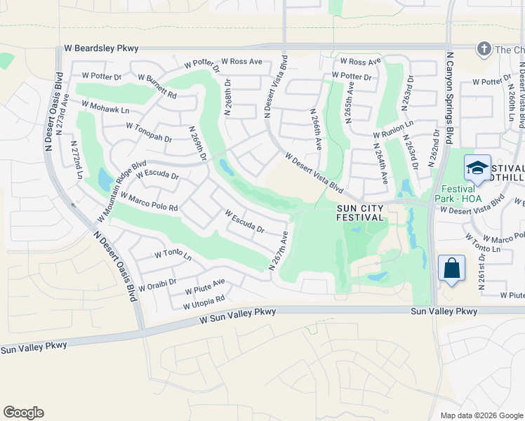 map of restaurants, bars, coffee shops, grocery stores, and more near 26778 West Sierra Pinta Drive in Buckeye