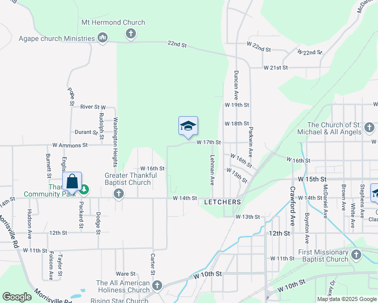 map of restaurants, bars, coffee shops, grocery stores, and more near 2200 West 17th Street in Anniston