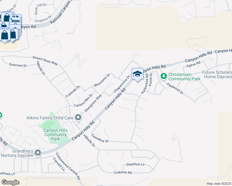 map of restaurants, bars, coffee shops, grocery stores, and more near 34267 Chaparossa Drive in Lake Elsinore