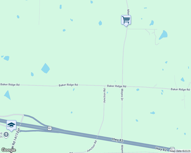 map of restaurants, bars, coffee shops, grocery stores, and more near 1865 Baker Ridge Road in Sherman