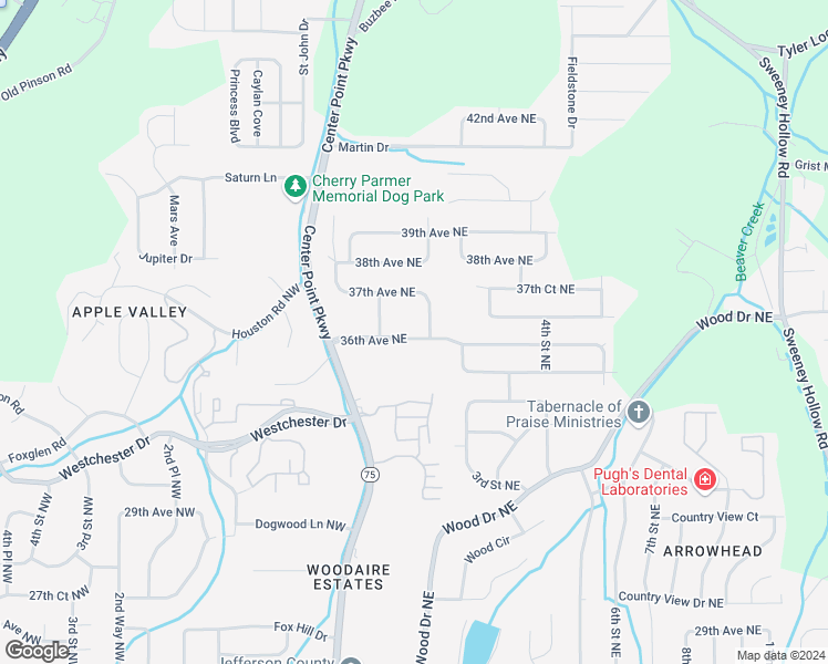map of restaurants, bars, coffee shops, grocery stores, and more near 112 36th Avenue Northeast in Center Point