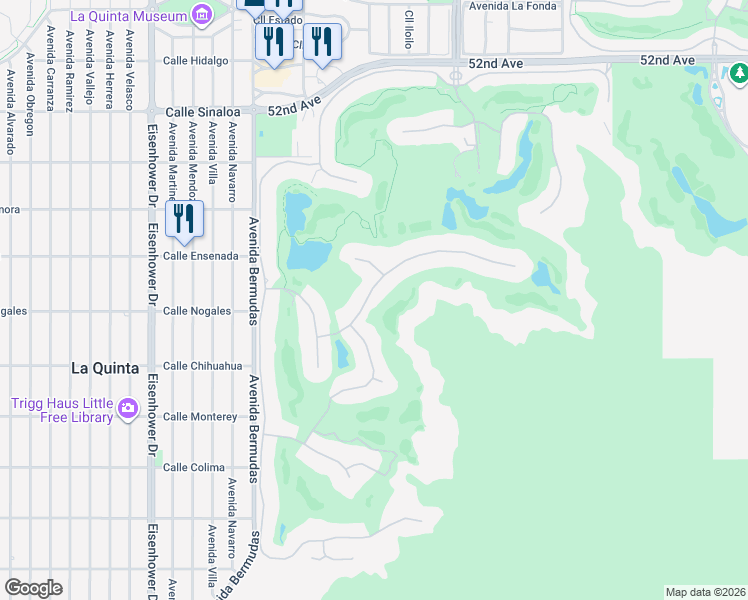 map of restaurants, bars, coffee shops, grocery stores, and more near 78371 Talking Rock Turn in La Quinta