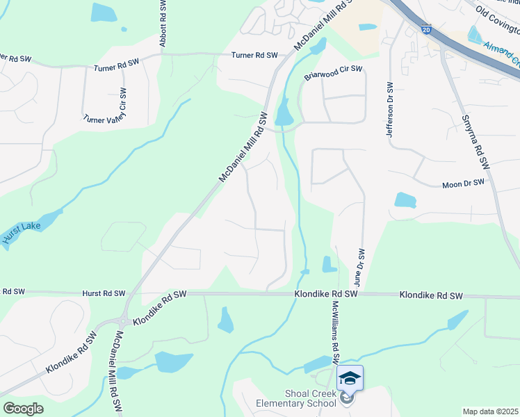 map of restaurants, bars, coffee shops, grocery stores, and more near 3497 Heathervale Way Southwest in Conyers