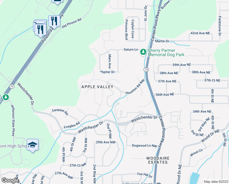 map of restaurants, bars, coffee shops, grocery stores, and more near 24 Haversham Circle in Birmingham