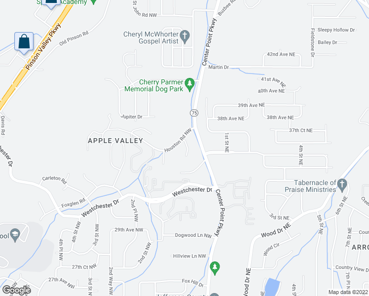 map of restaurants, bars, coffee shops, grocery stores, and more near 3614 Corelia Drive Northwest in Birmingham