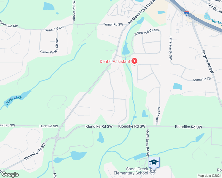 map of restaurants, bars, coffee shops, grocery stores, and more near 3497 Heathervale Way Southwest in Conyers