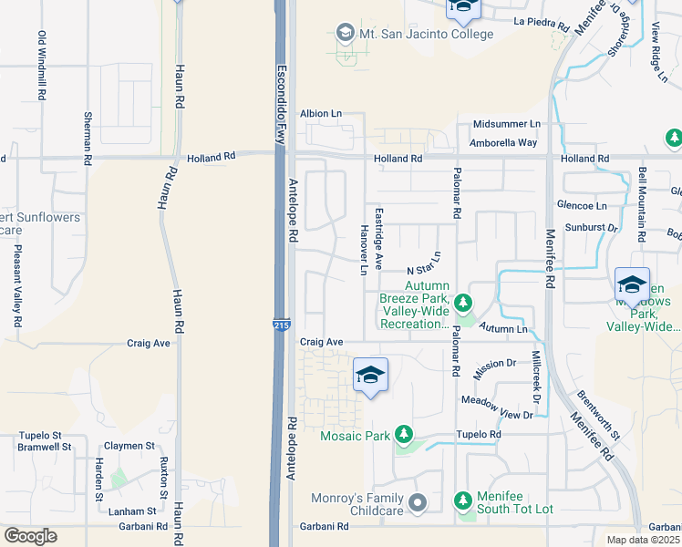 map of restaurants, bars, coffee shops, grocery stores, and more near 28194 Blossomwood Court in Menifee