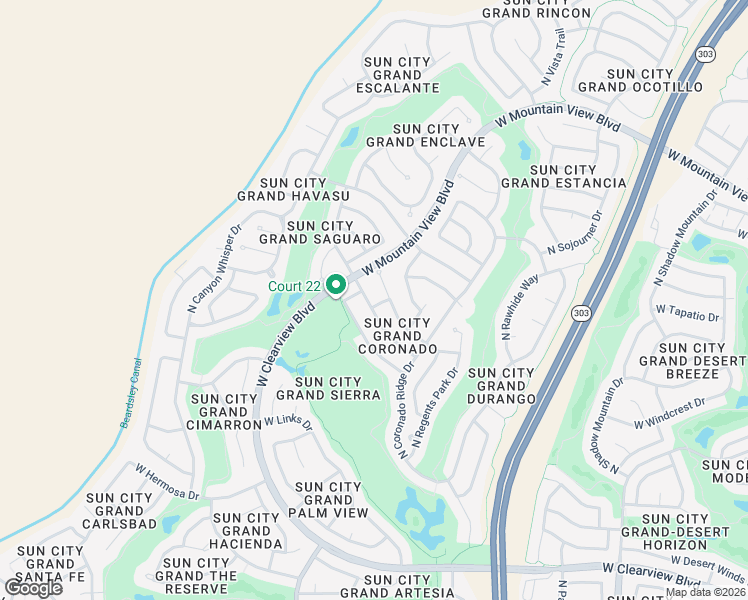 map of restaurants, bars, coffee shops, grocery stores, and more near 16956 West Eureka Springs Drive in Surprise