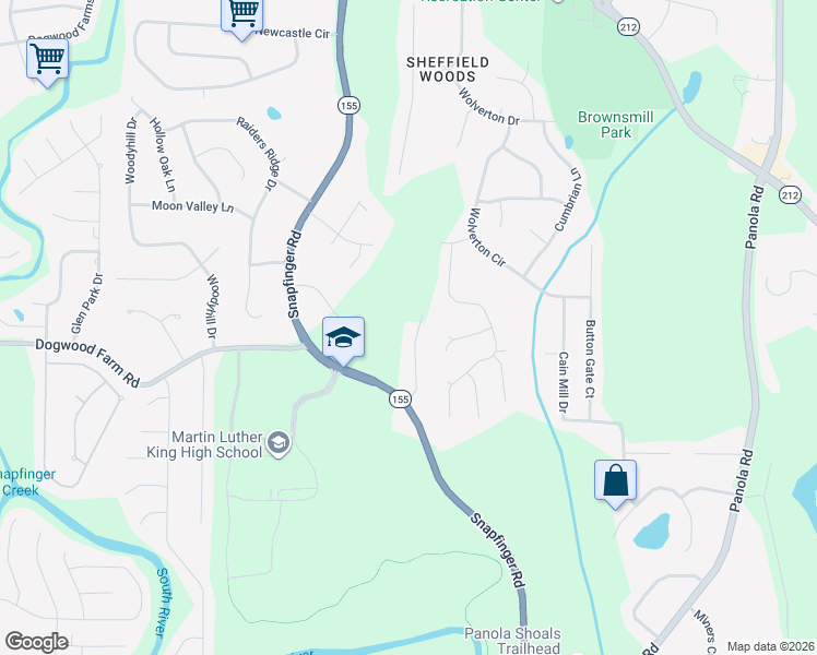 map of restaurants, bars, coffee shops, grocery stores, and more near 3913 Old Lantern Drive in Stonecrest