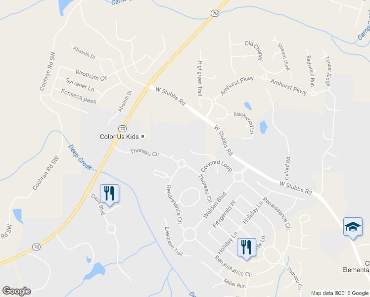 map of restaurants, bars, coffee shops, grocery stores, and more near 792 Hayes Court in College Park