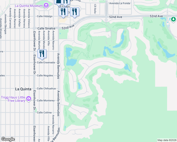 map of restaurants, bars, coffee shops, grocery stores, and more near 78371 Talking Rock Turn in La Quinta