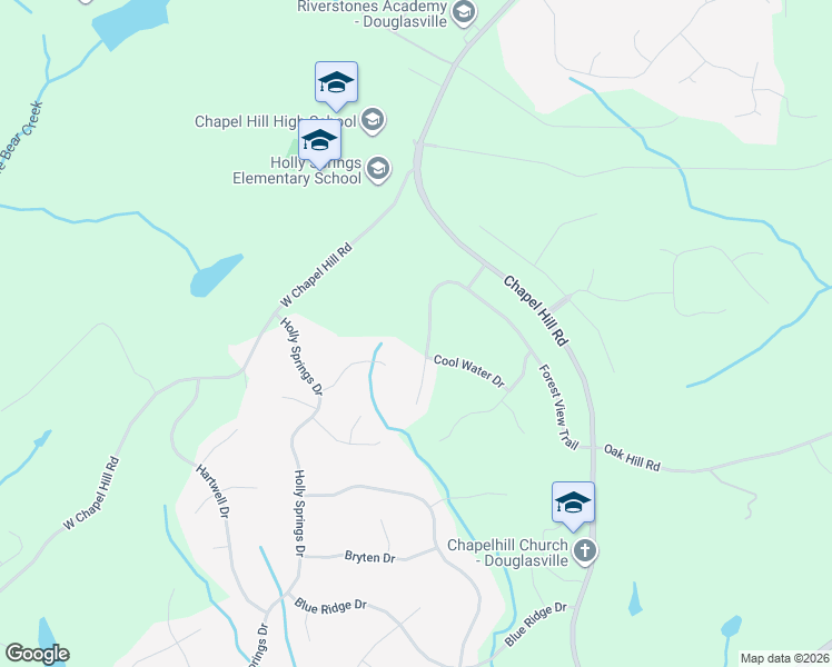 map of restaurants, bars, coffee shops, grocery stores, and more near 4989 Forest View Trail in Douglasville